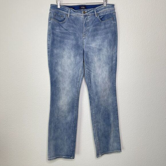 NYDJ Marilyn Straight Jeans Plus Size 16 Lift Tuck Biscayne Wash Stretch Denim - Picture 1 of 10